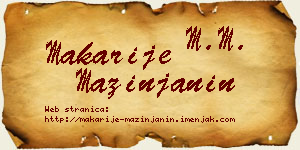 Makarije Mazinjanin vizit kartica